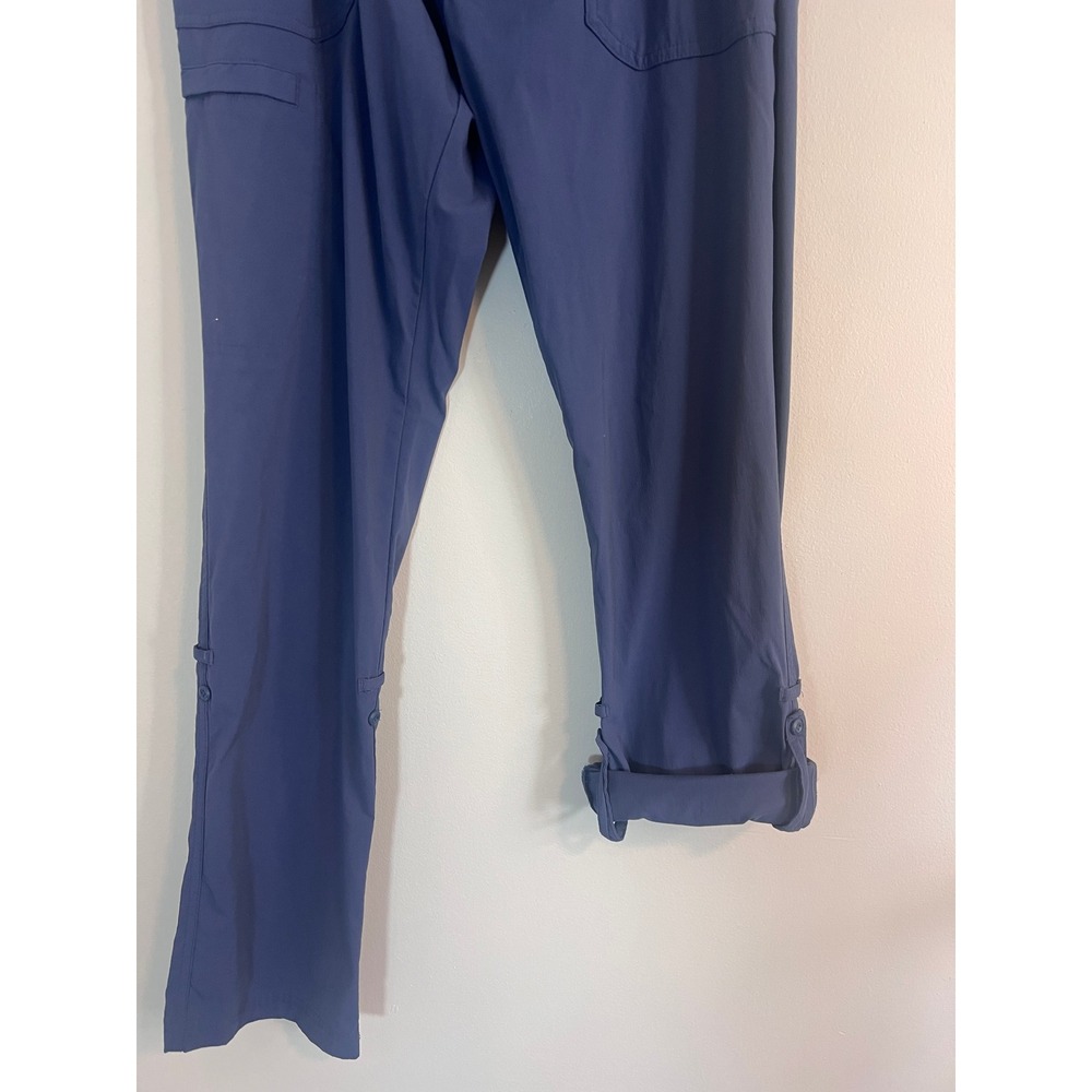 Columbia Navy Blue Roll Up Hiking Pants Womens 12 Long Straight Leg Cargo - Picture 4 of 8